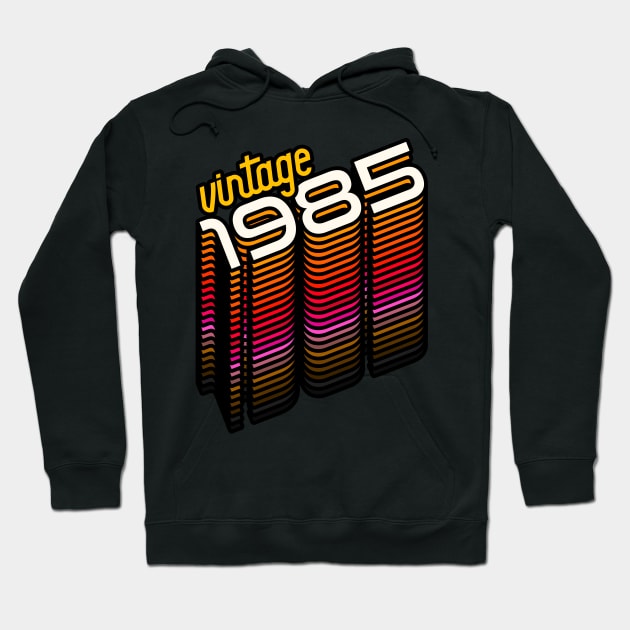 Vintage Made in 1985 ))(( Retro Birthday Year Gift Hoodie by darklordpug